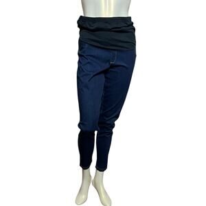 SERRA Maternity Jeans Size L Dark Blue Denim Stretch Waistband Pregnancy